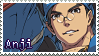 a digital stamp of the character anji mito from guilty gear